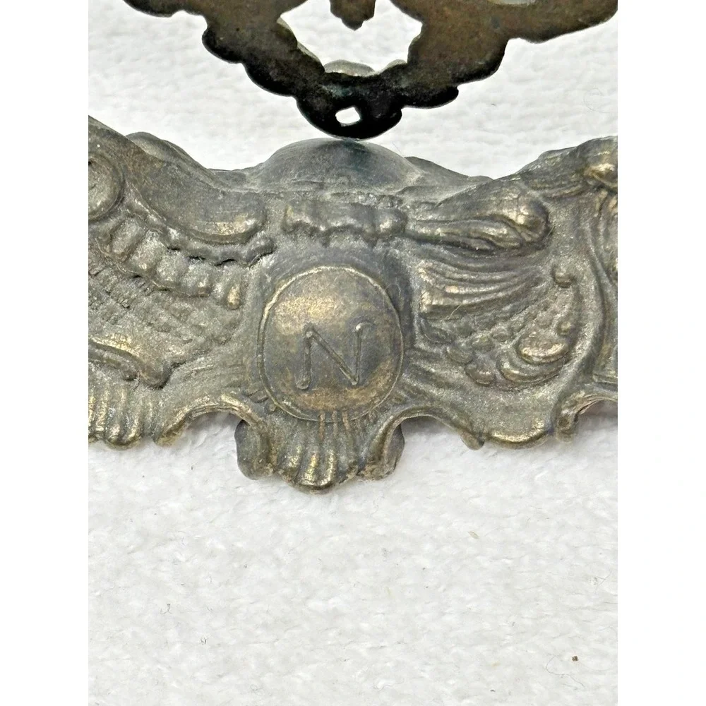 Vtg Ornate Cast Metal Vanity Mirror Tabletop Rococo Victorian Style Brass Finish